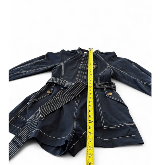Ulla Johnson Navy Utility Tie-Belt Jacket Romper - Picture 5 of 14
